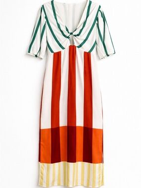 micas statement stripe midi dress bold colorblock twist front large